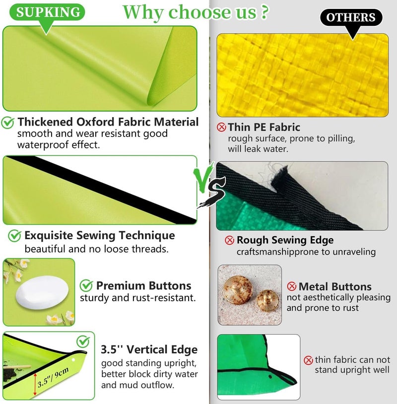 SupKing Repotting Mat 29.5"x 29.5" for Indoor Plant Transplanting Green Large Garden Mat Gift for Plant Lovers Oxford Fabric Portable Potting Tray for Gardening Mess Control - Image 5